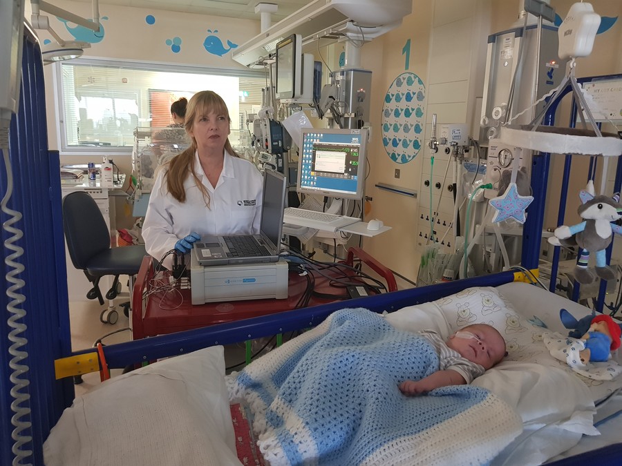 Professor Patricia Connolly and 12 week old Orion Reid