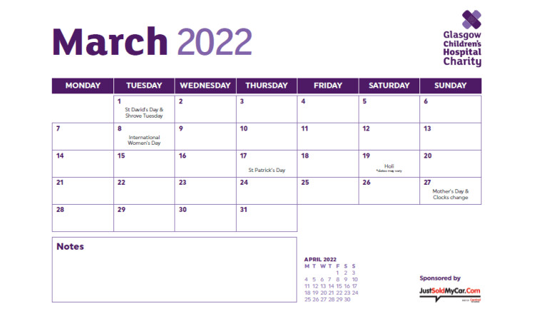 An image of an example image of our 2022 wall calendar and how it looks from month to month 