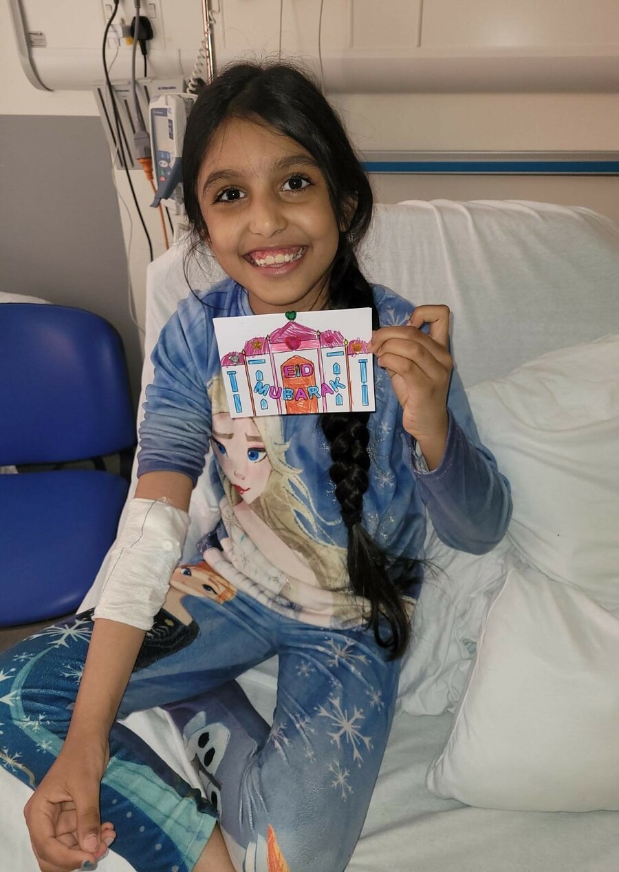 Young patient celebrates Eid al-Fitr by taking part in crafts activities, funded by Glasgow Children's Hospital Charity