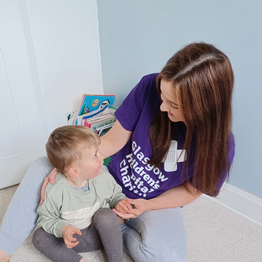 Little Ronan is Dana's motivation when she volunteers for Glasgow Children's Hospital Charity