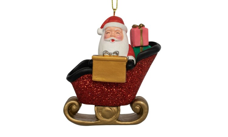 Santa in Sleigh Christmas Tree Decorations